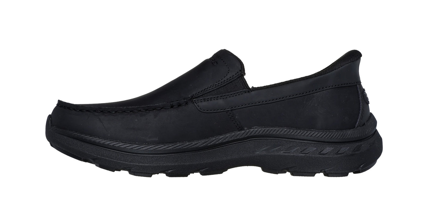 Mens Skechers Pollard Osgood Slip-Ins Relaxed Fit Memory Foam Trainers Black