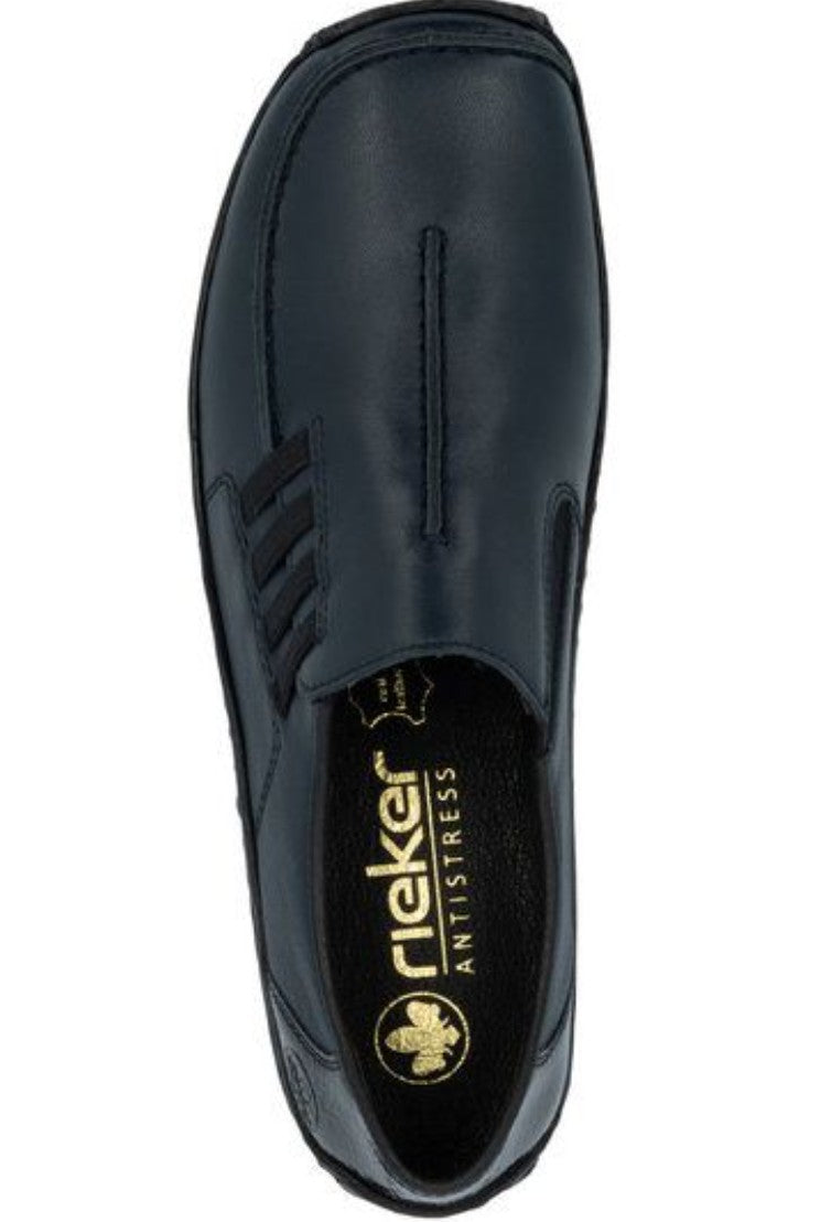 Womens Rieker Slip On Leather Shoes Navy