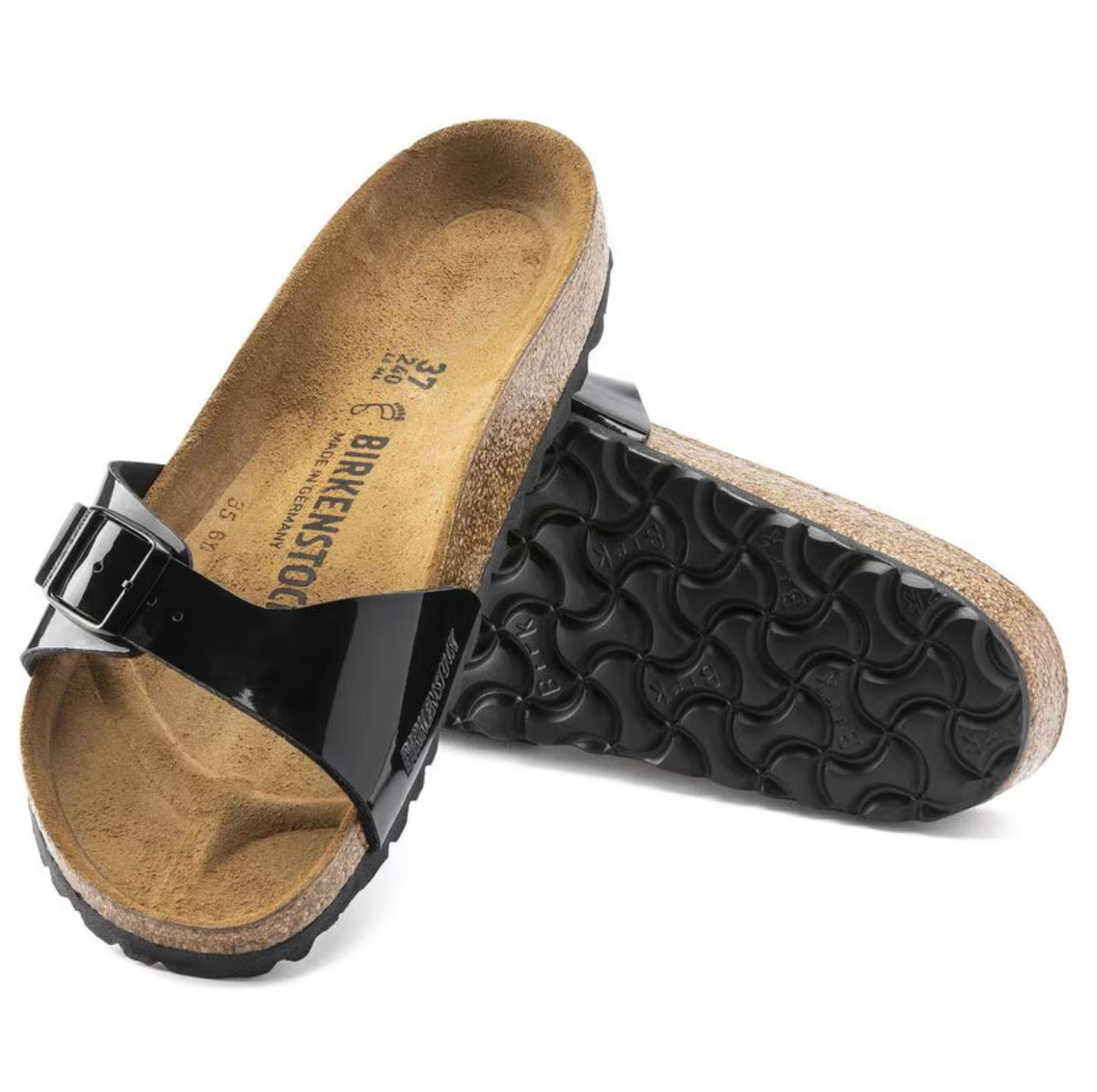 Birkenstock Madrid Sandals Patent Black Narrow Fit