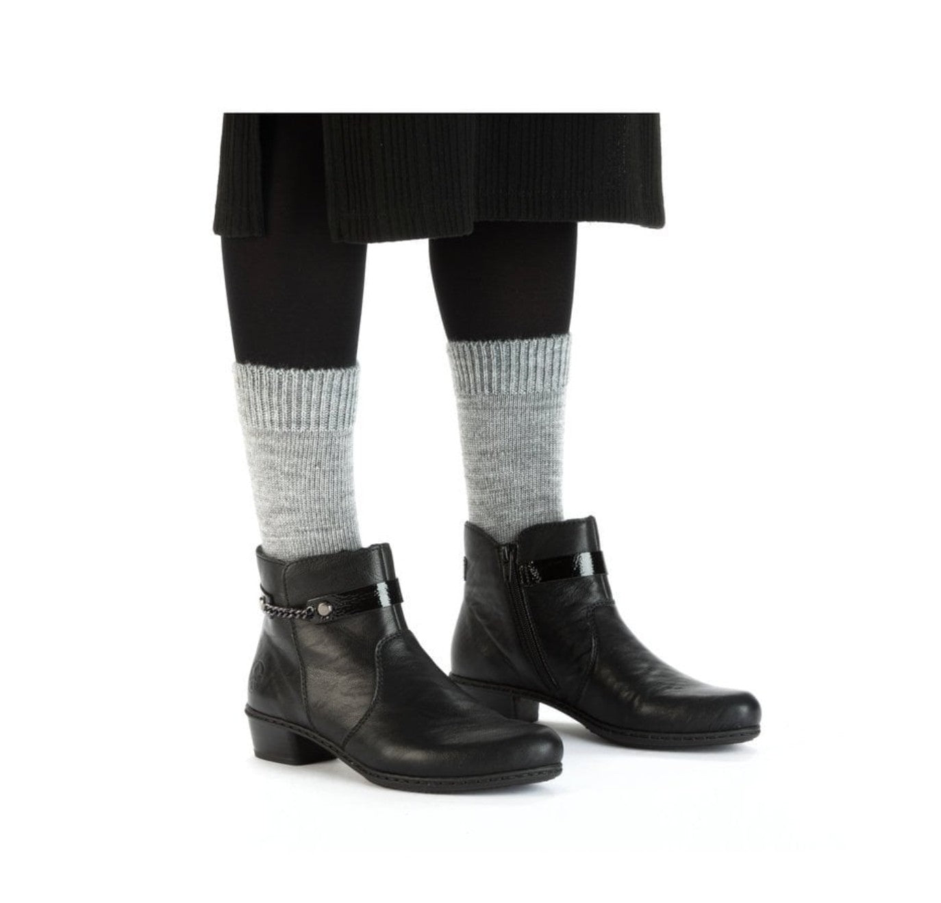 Womens Rieker Velvet Fur Lining Boots Black