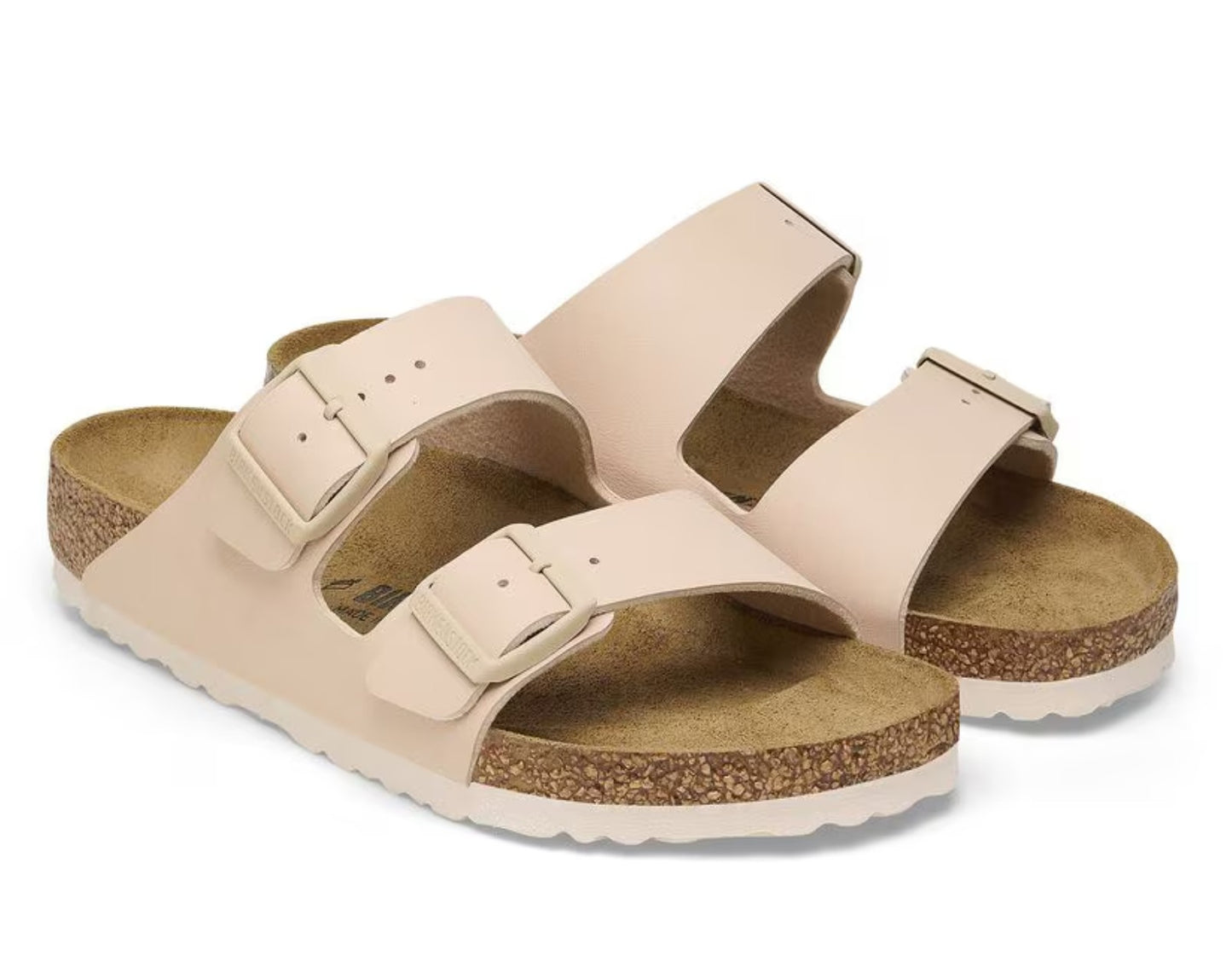 Birkenstock Arizona Two-Strap Birko-Flor Sandals New Beige Narrow Fit