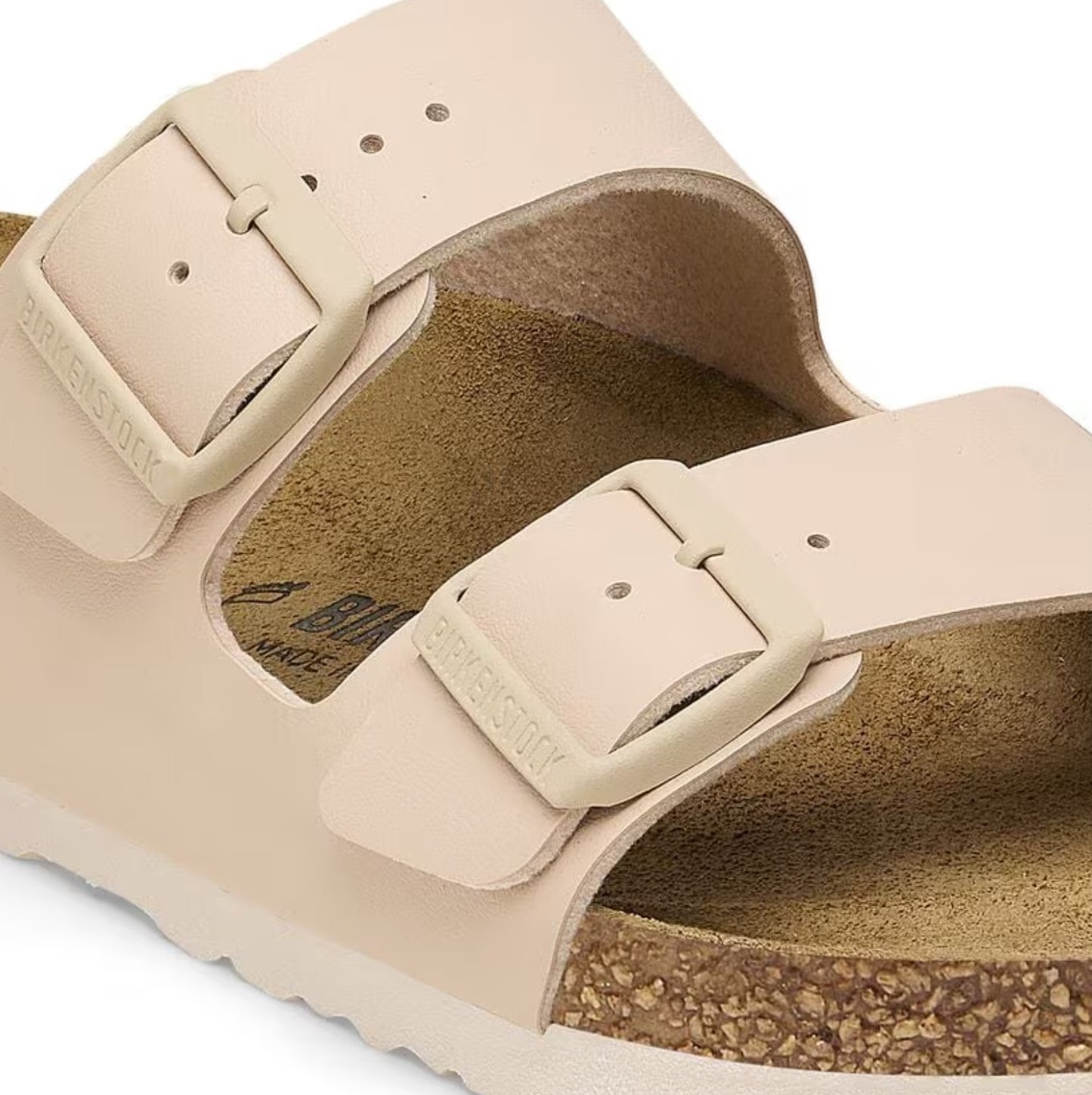 Birkenstock Arizona Two-Strap Birko-Flor Sandals New Beige Narrow Fit
