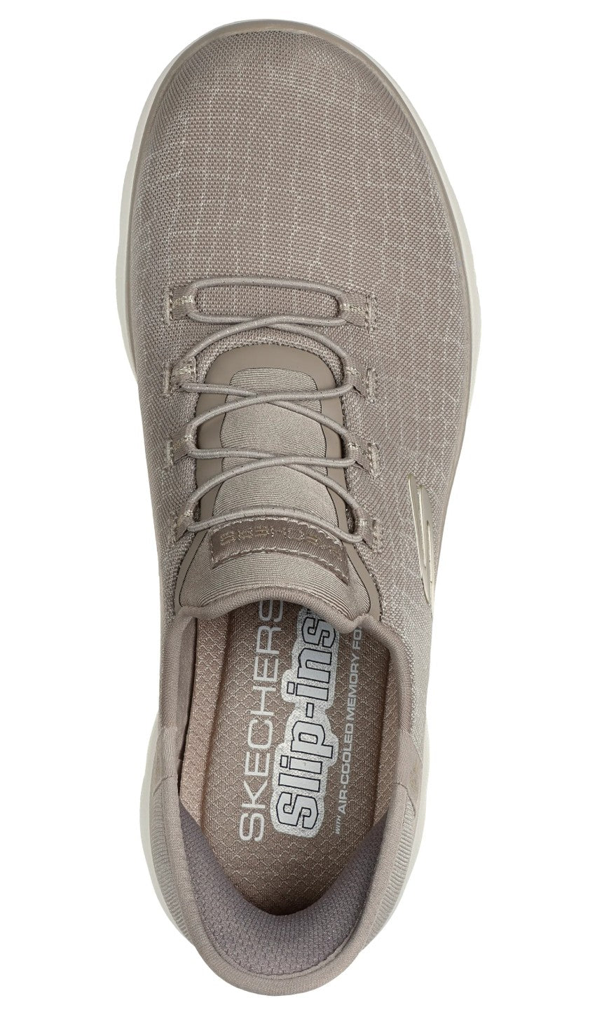 Womens Skechers Slip Ins Summits Vegan Classy Night Trainers Taupe