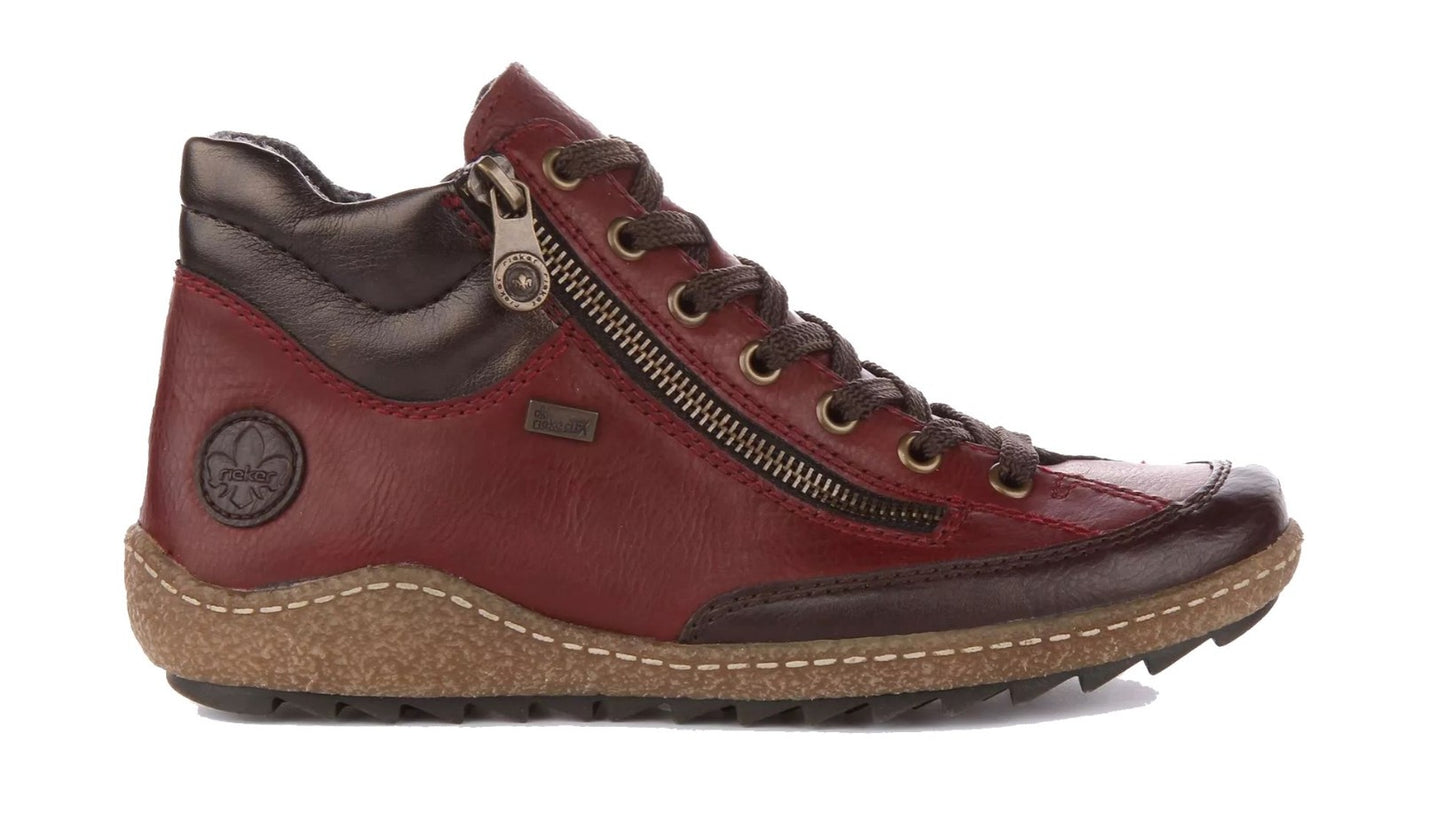 Womens Rieker Fleece Lined Ankle Boots Red