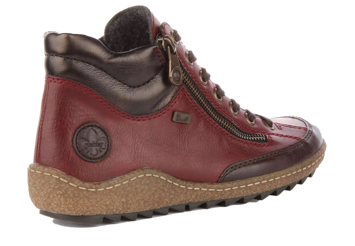 Womens Rieker Fleece Lined Ankle Boots Red
