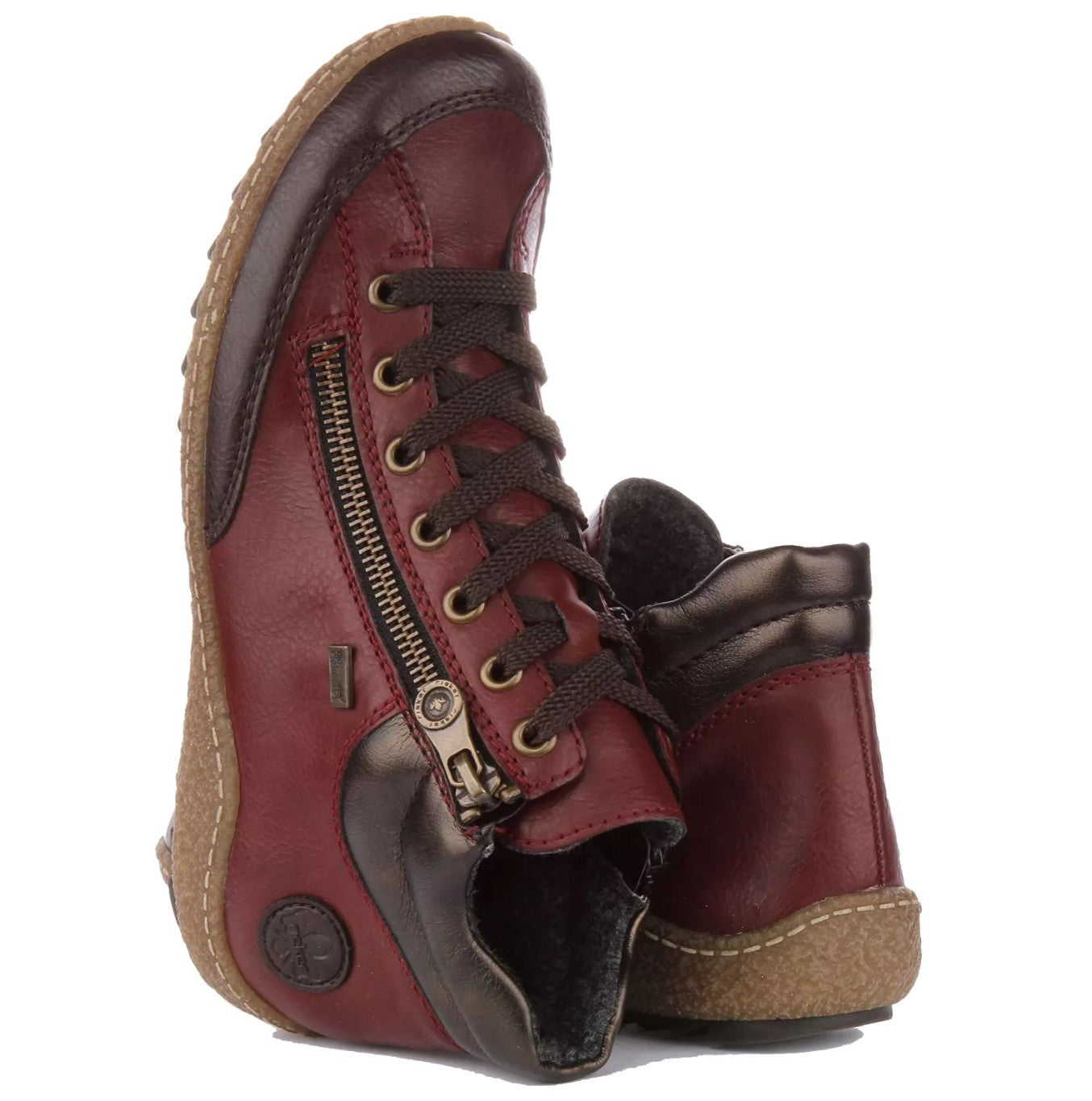 Womens Rieker Fleece Lined Ankle Boots Red
