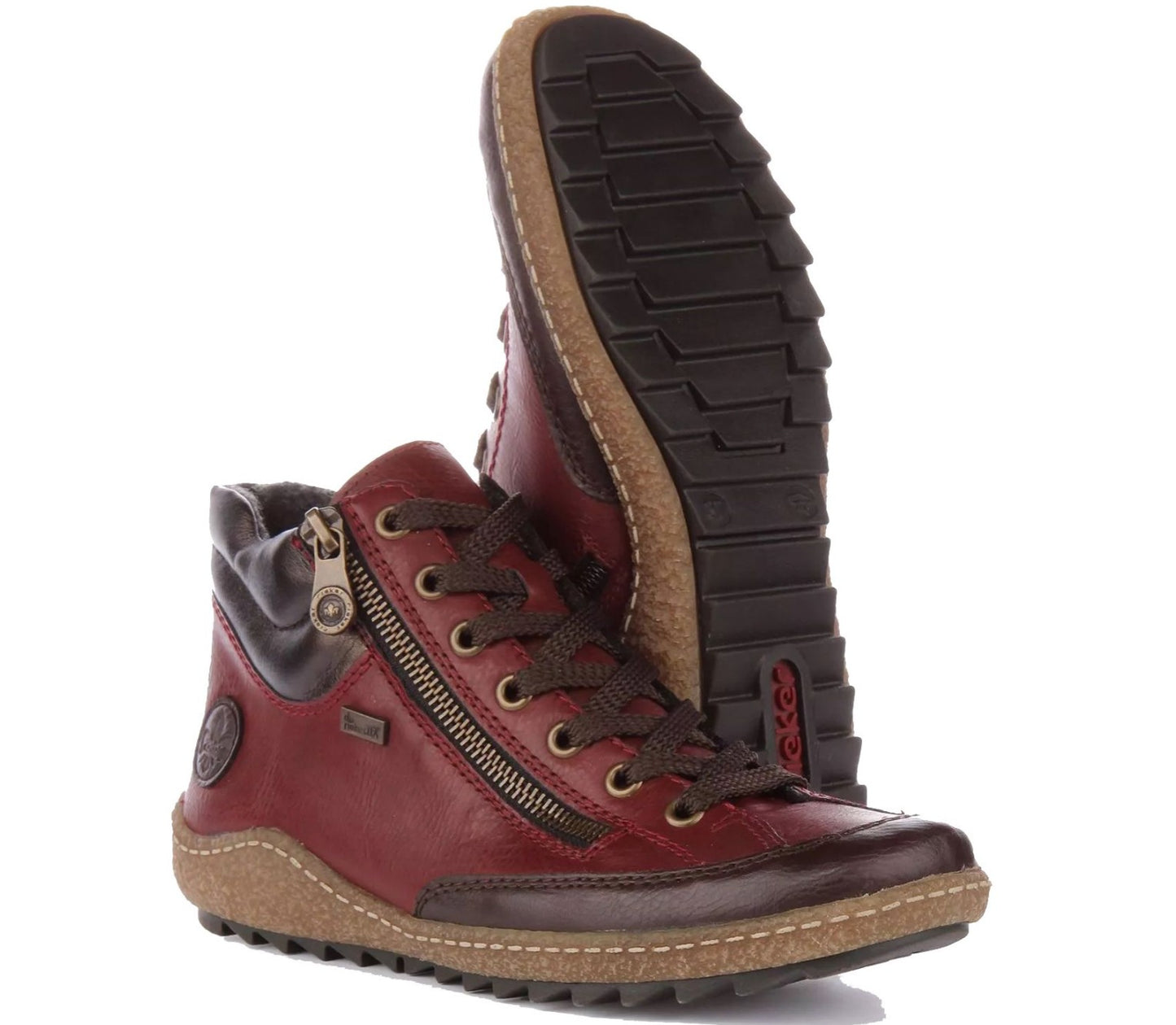 Womens Rieker Fleece Lined Ankle Boots Red