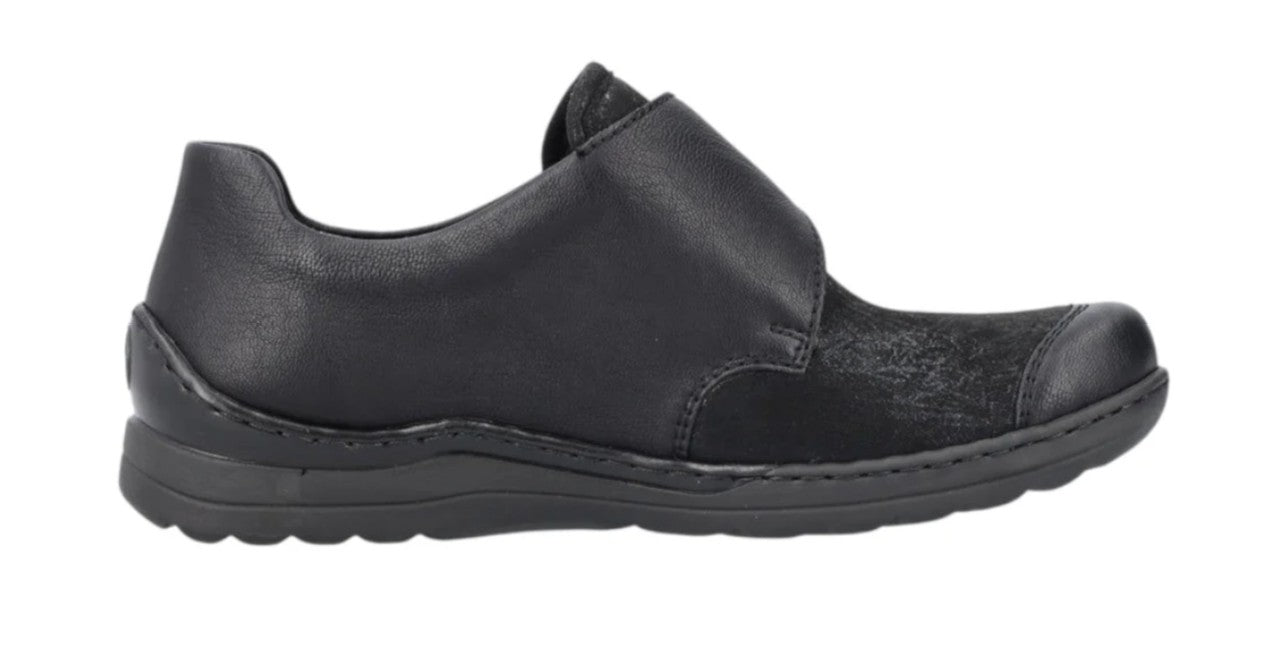 Womens Rieker Extra Wide Touch Fastening Shoes Black