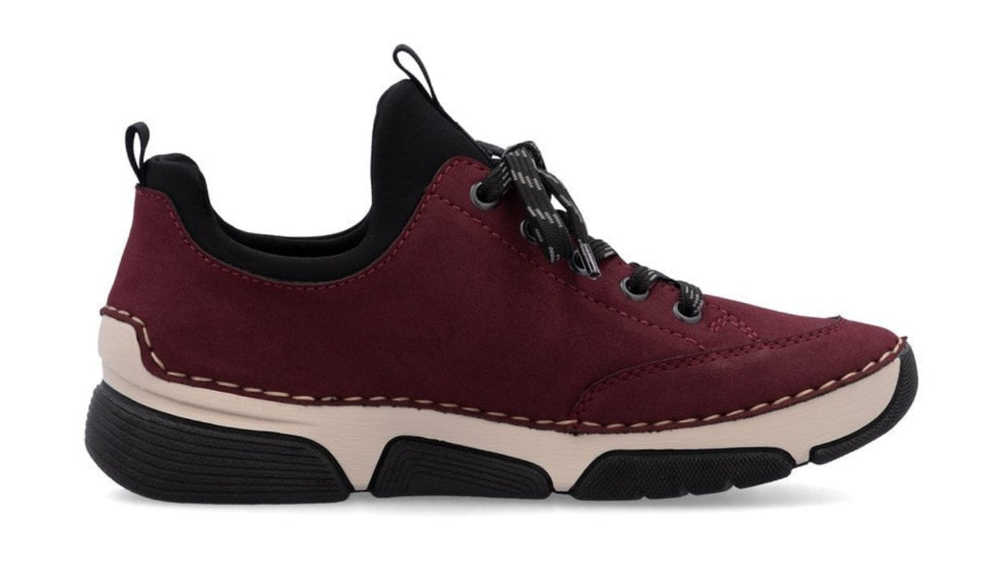 Womens Rieker Elasticated Trainer Style Shoes Red