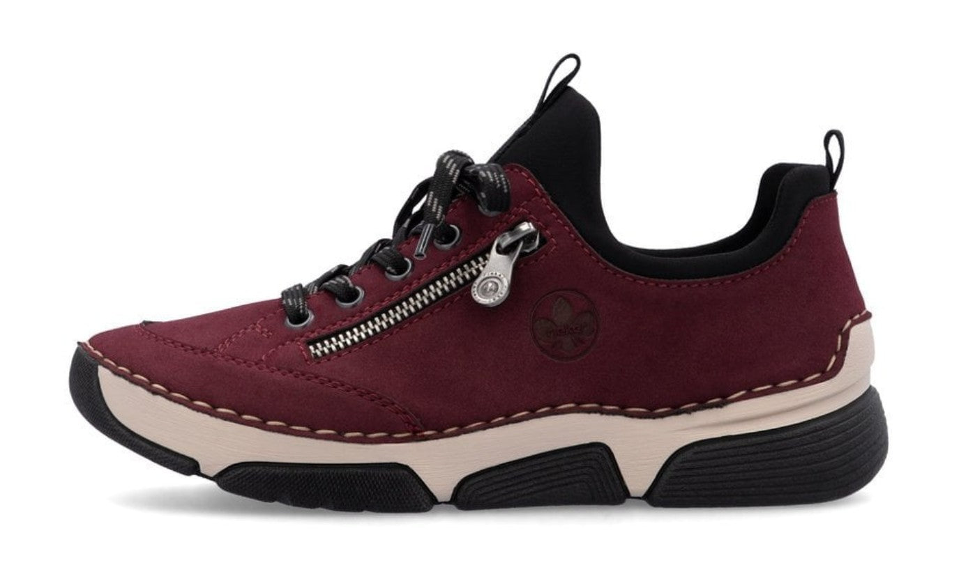 Womens Rieker Elasticated Trainer Style Shoes Red