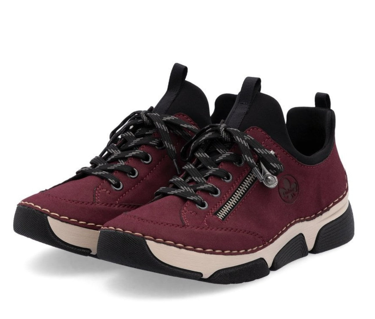 Womens Rieker Elasticated Trainer Style Shoes Red