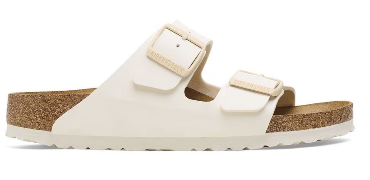 Birkenstock Arizona Two-Strap Birko-Flor Sandals White Eggshell Regular Fit