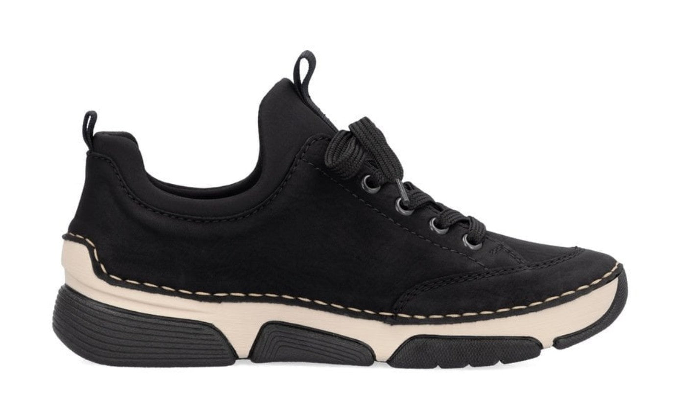 Womens Rieker Elasticated Shoes Black
