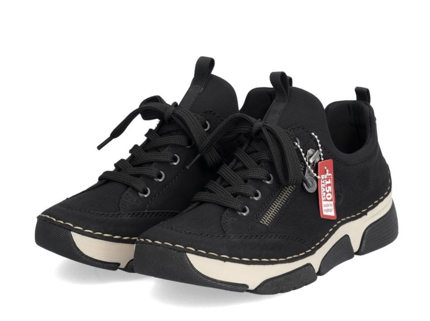 Womens Rieker Elasticated Shoes Black
