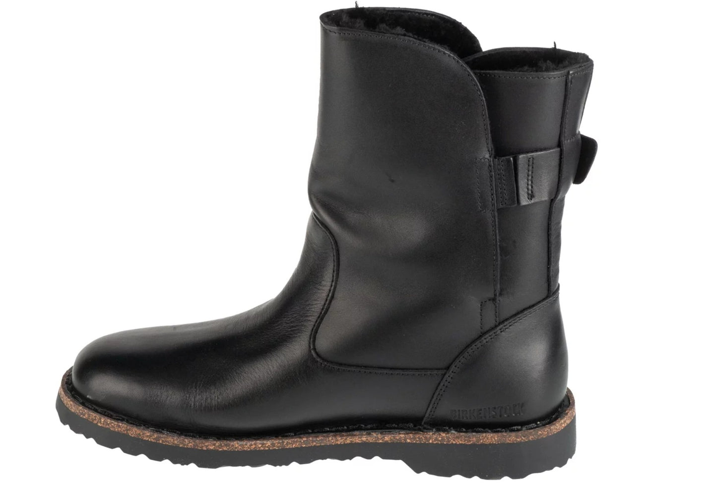 Womens Birkenstock Uppsala Shearling Natural Leather Boots Regular Width Black