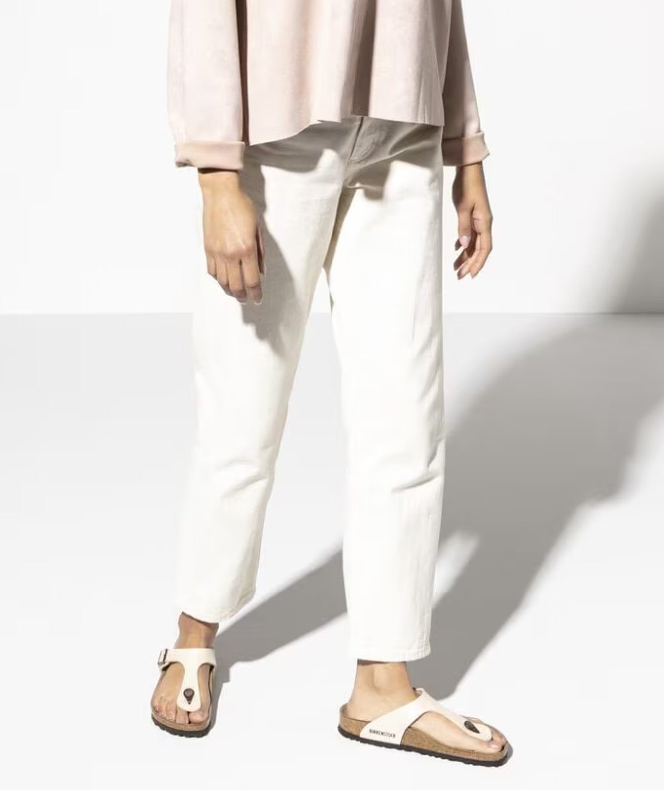 Birkenstock Gizeh Birko-Flor Sandals Graceful Pearl White Regular Fit