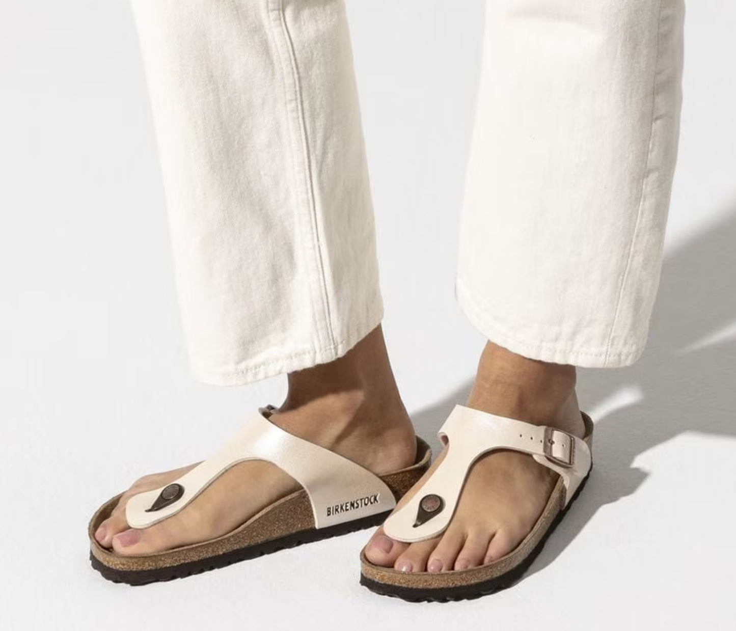Birkenstock Gizeh Birko-Flor Sandals Graceful Pearl White Regular Fit
