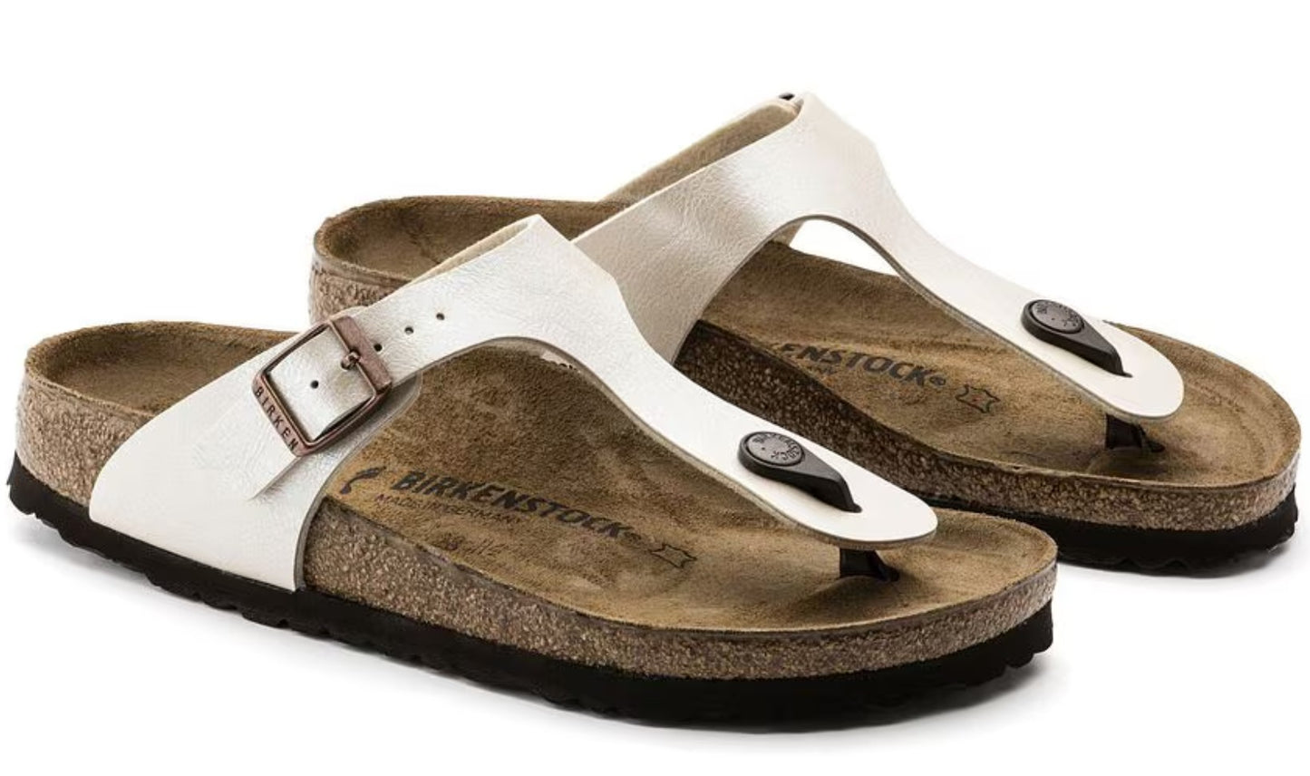 Birkenstock Gizeh Birko-Flor Sandals Graceful Pearl White Regular Fit