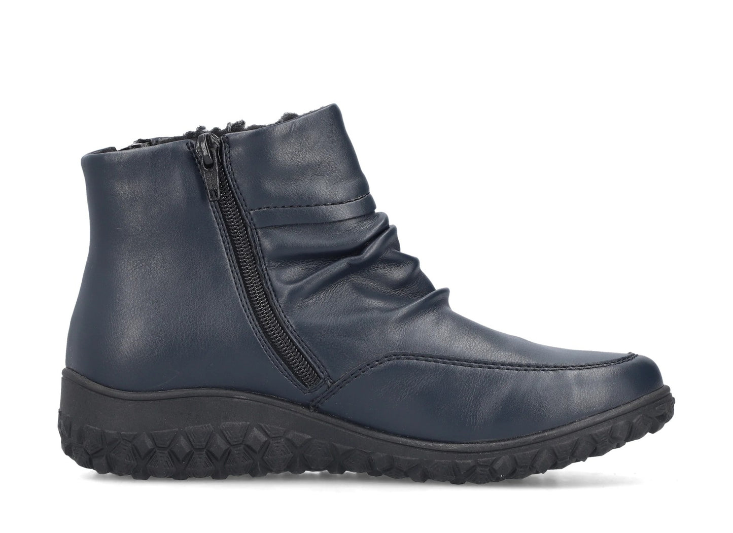 Womens Rieker Zip Extra Wide Ankle Boots Blue