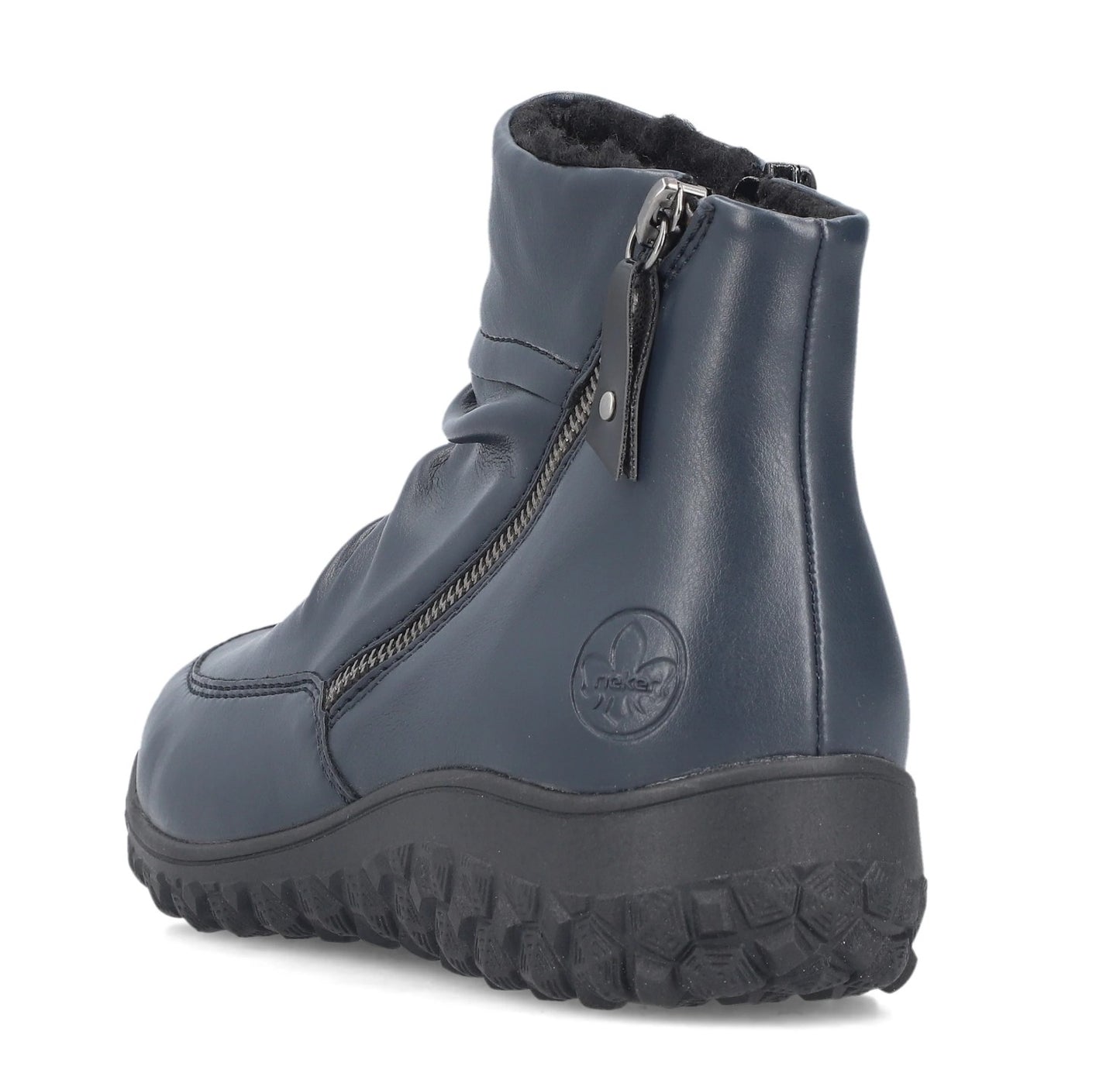 Womens Rieker Zip Extra Wide Ankle Boots Blue
