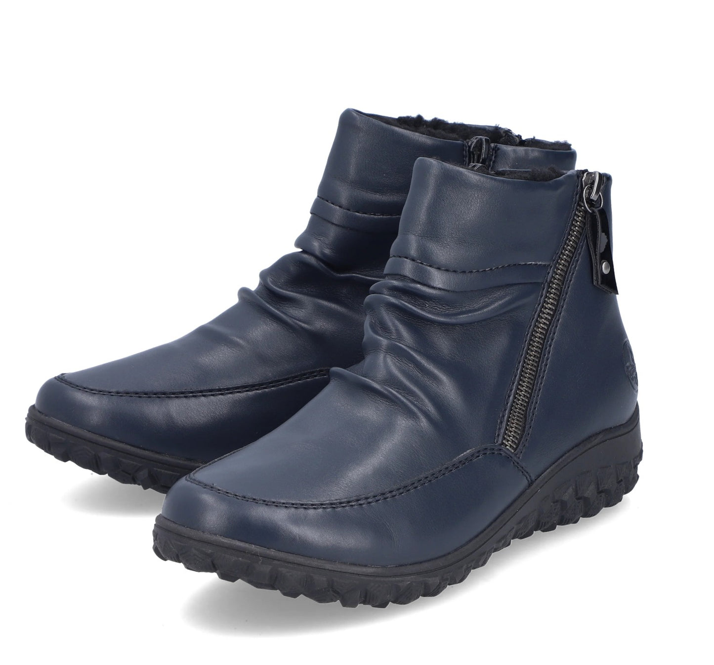 Womens Rieker Zip Extra Wide Ankle Boots Blue