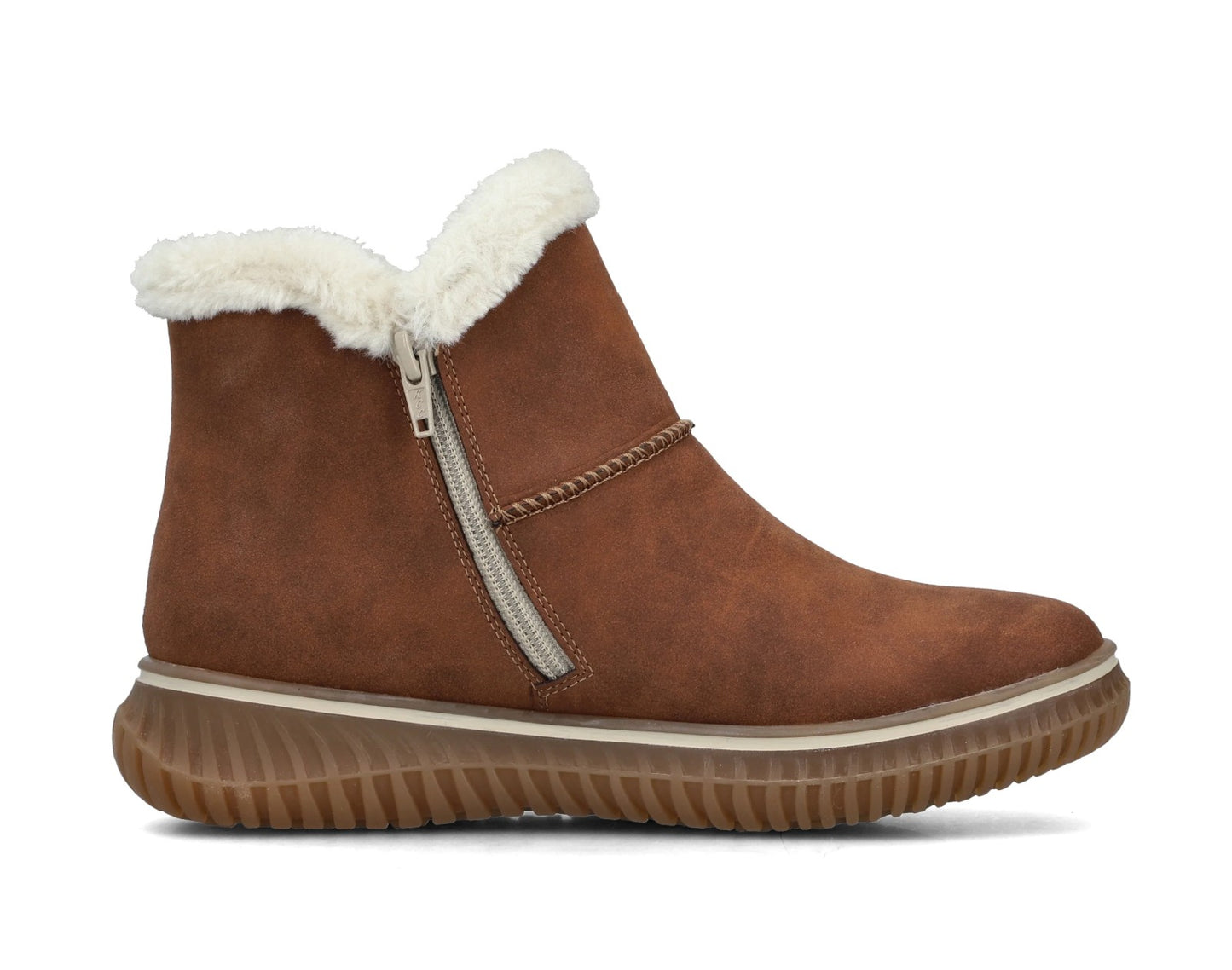 Womens Rieker Lined Ankle Boots Brown