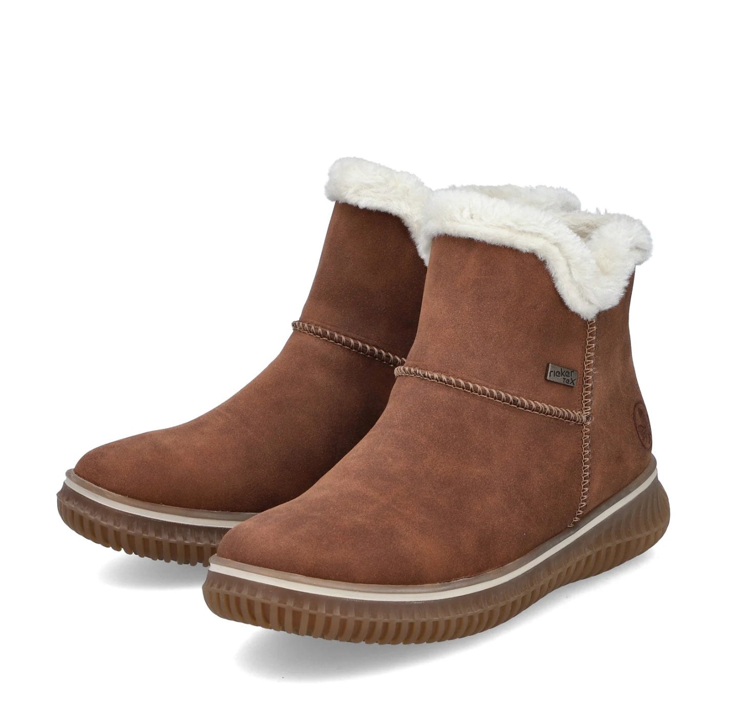 Womens Rieker Lined Ankle Boots Brown