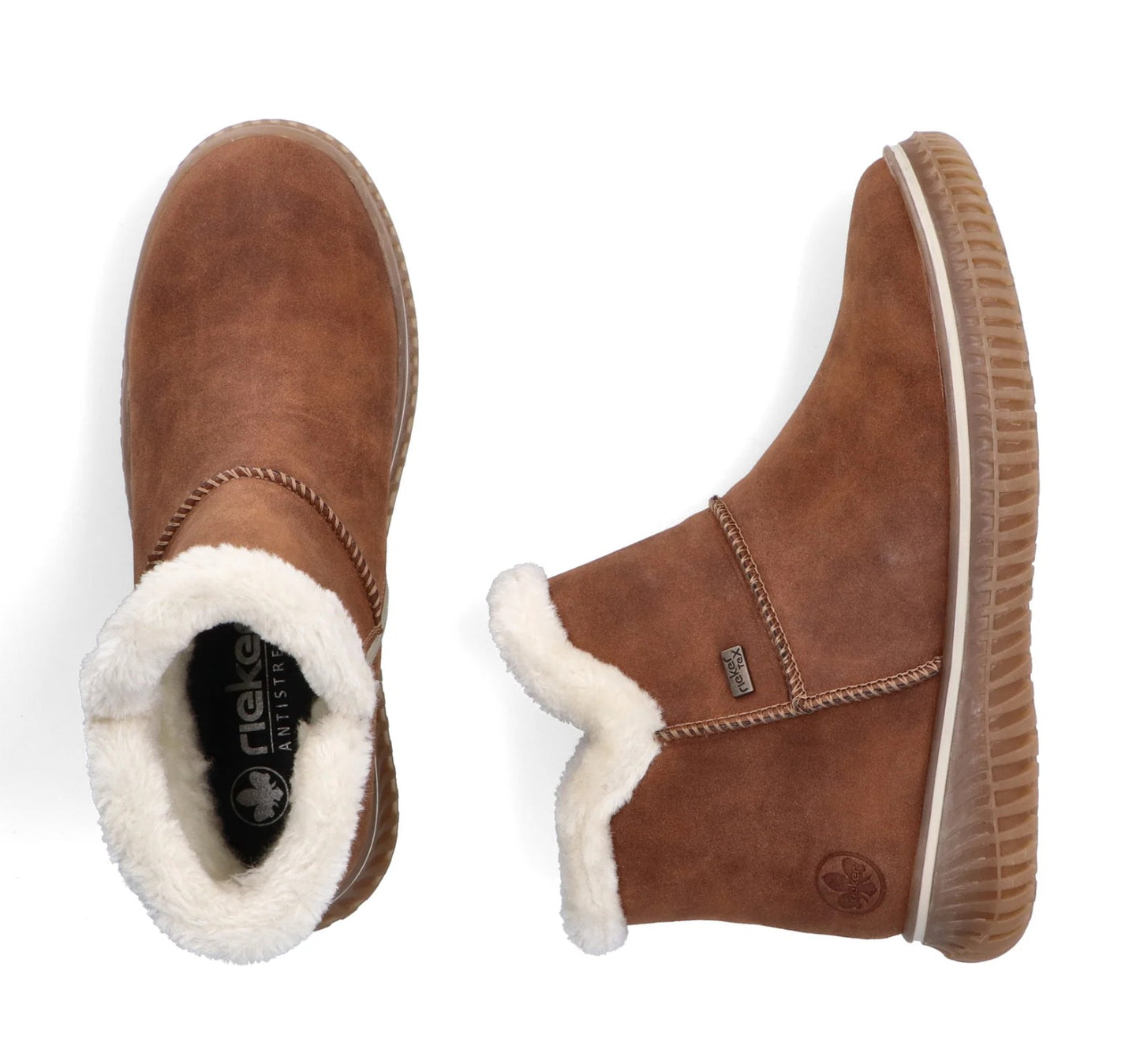Womens Rieker Lined Ankle Boots Brown