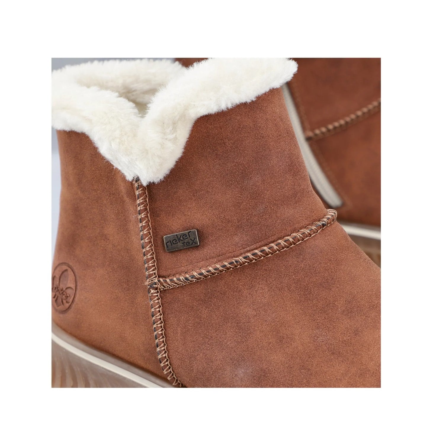 Womens Rieker Lined Ankle Boots Brown