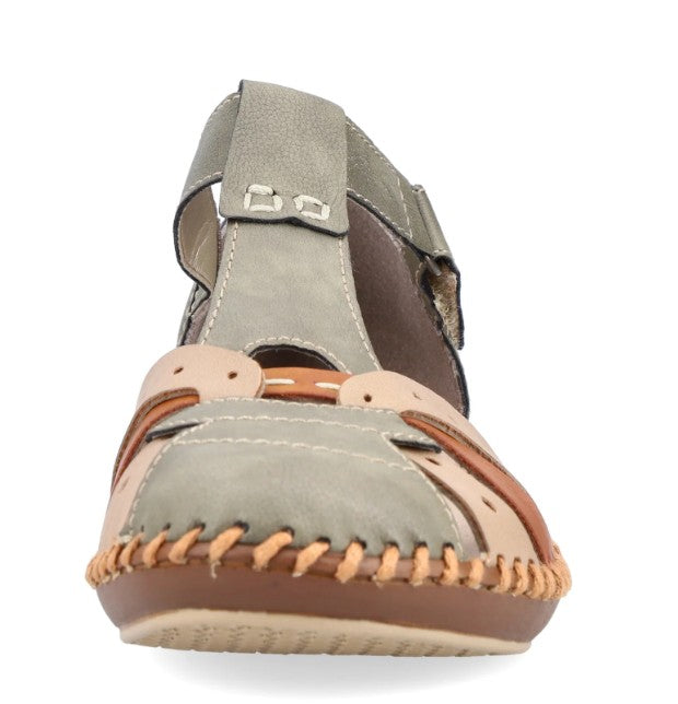 Womens Rieker M1655-54 Hook and Loop Sandals Green