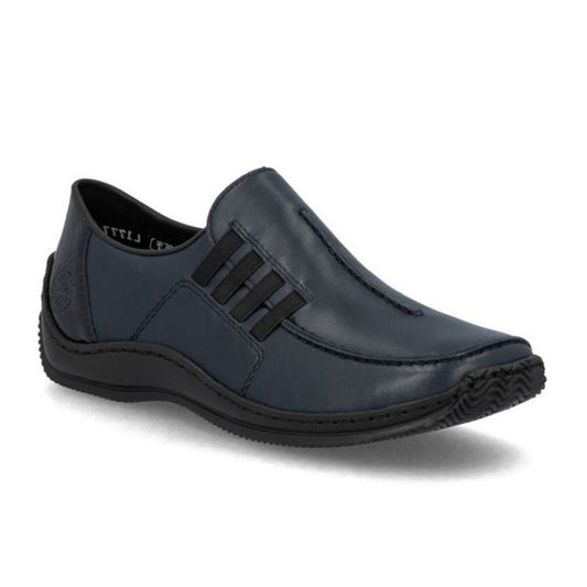 Womens Rieker Slip On Leather Shoes Navy brookfield comfort