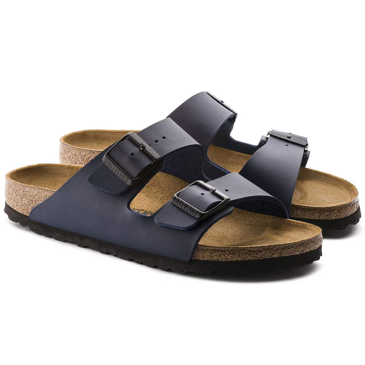 Birkenstock Arizona Two-Strap Birko-Flor Sandals Blue Regular Fit – pair view