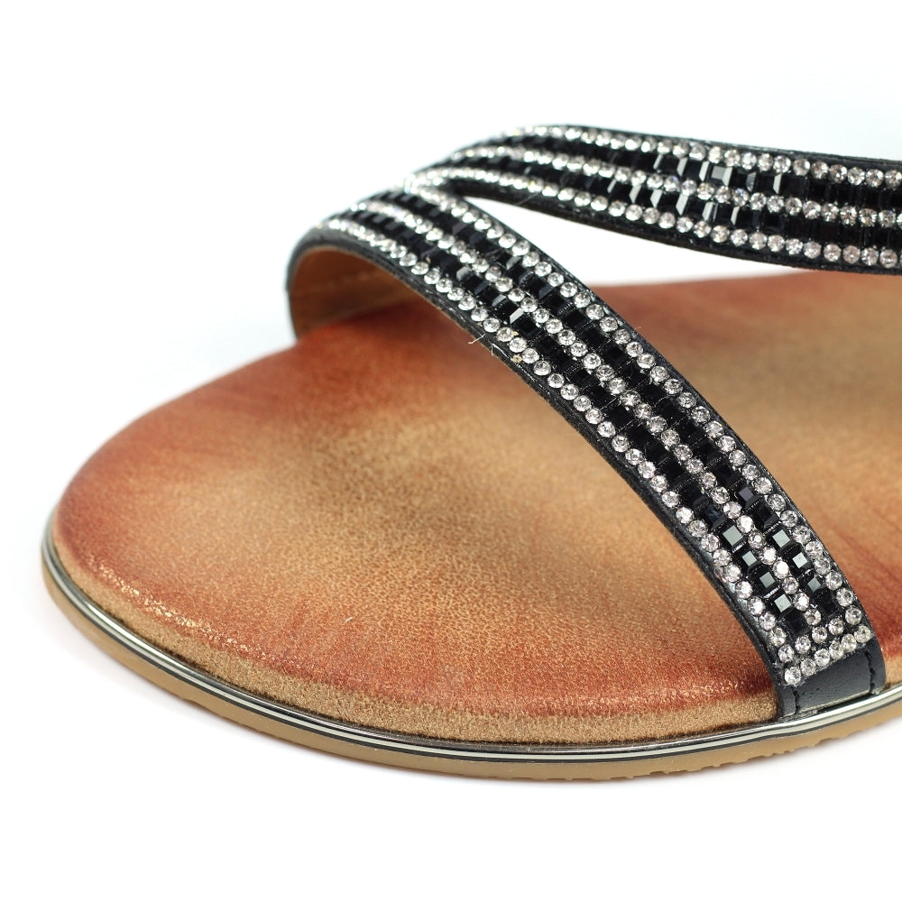 Womens Lunar Blaise Open Toe Strap Sandals Black
