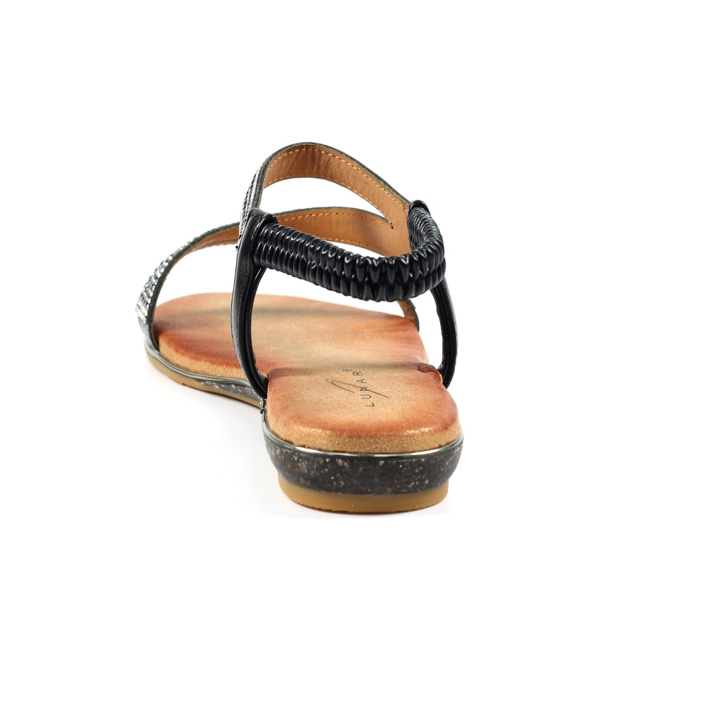Womens Lunar Blaise Open Toe Strap Sandals Black