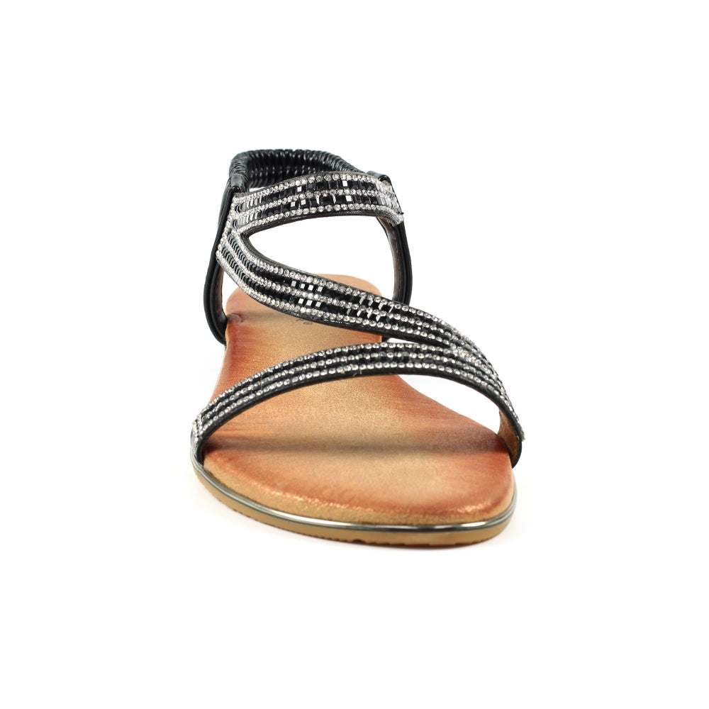 Womens Lunar Blaise Open Toe Strap Sandals Black