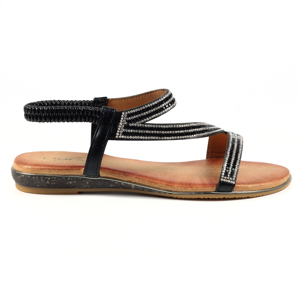 Womens Lunar Blaise Open Toe Strap Sandals Black