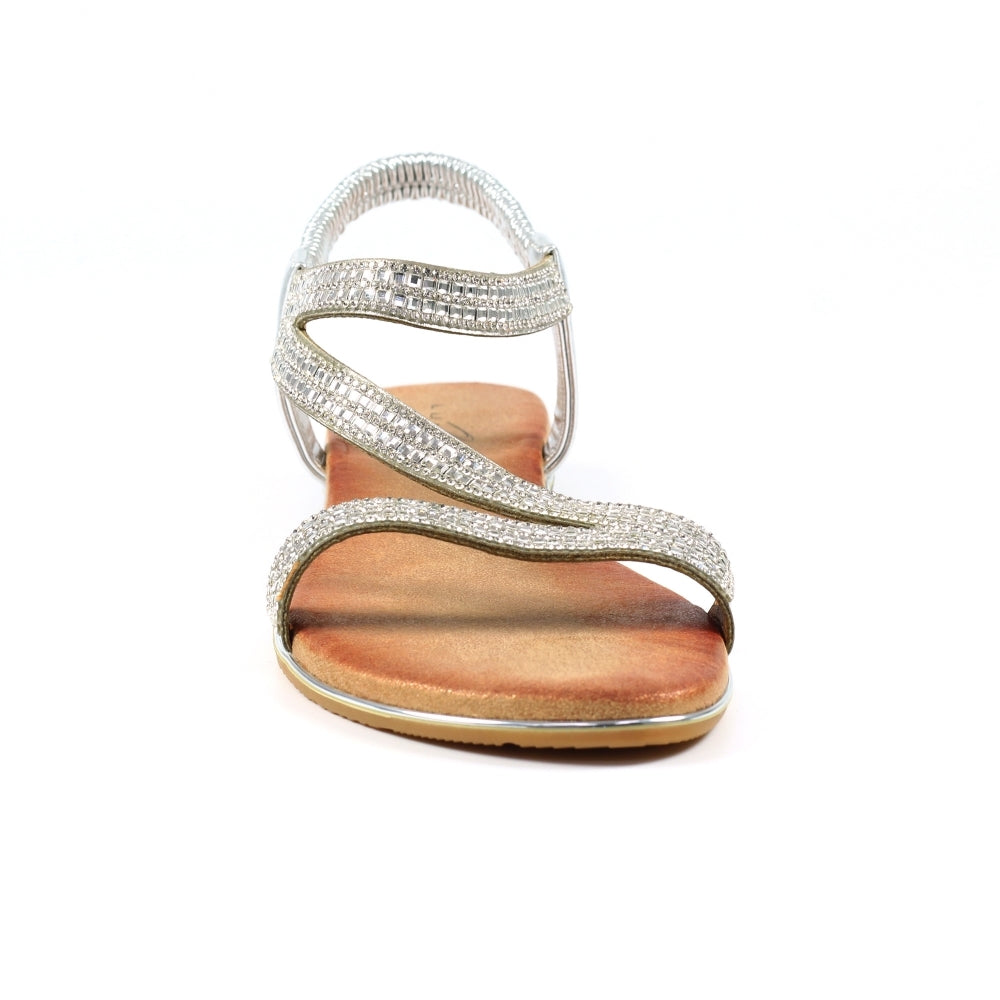 Womens Lunar Blaise Open Toe Strap Sandals Silver