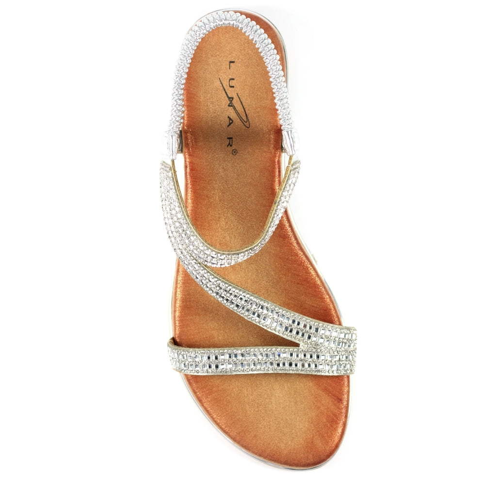 Womens Lunar Blaise Open Toe Strap Sandals Silver