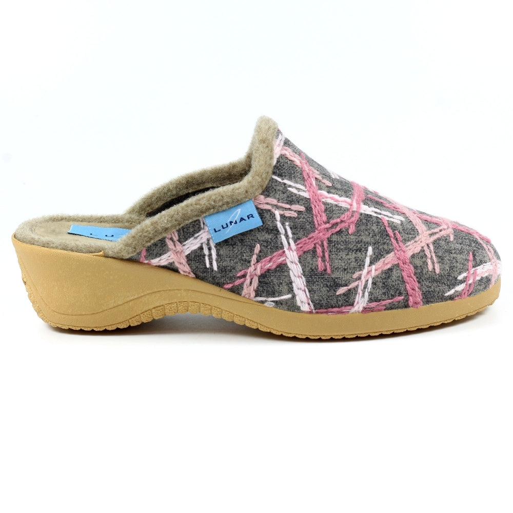 Womens Lunar Wedge Slippers Grey