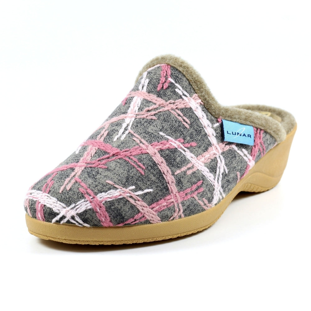 Womens Lunar Wedge Slippers Grey