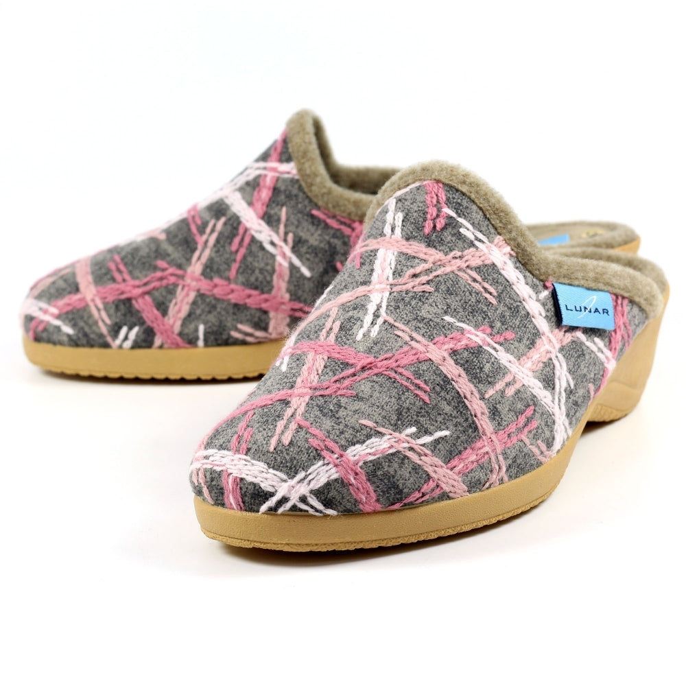 Womens Lunar Wedge Slippers Grey
