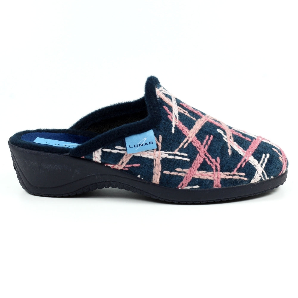 Womens Lunar Wedge Slippers Blue