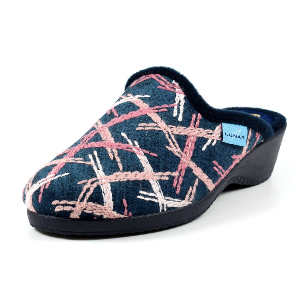 Womens Lunar Wedge Slippers Blue