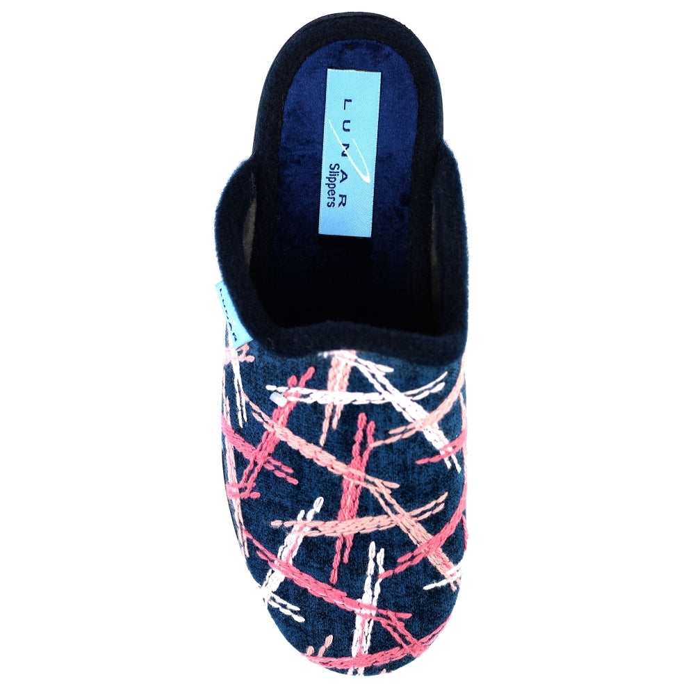 Womens Lunar Wedge Slippers Blue