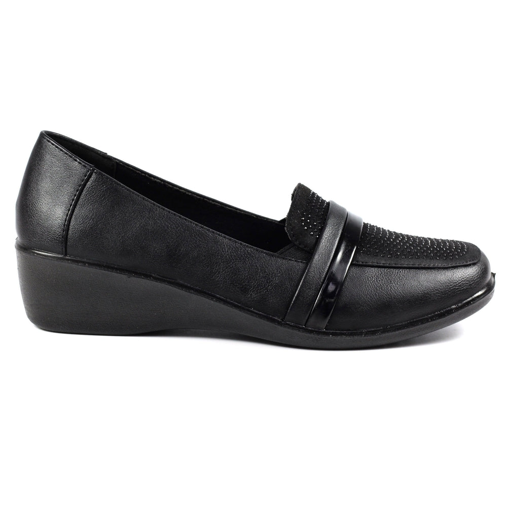 Womens Lunar Comfort Wedge Shoes Black