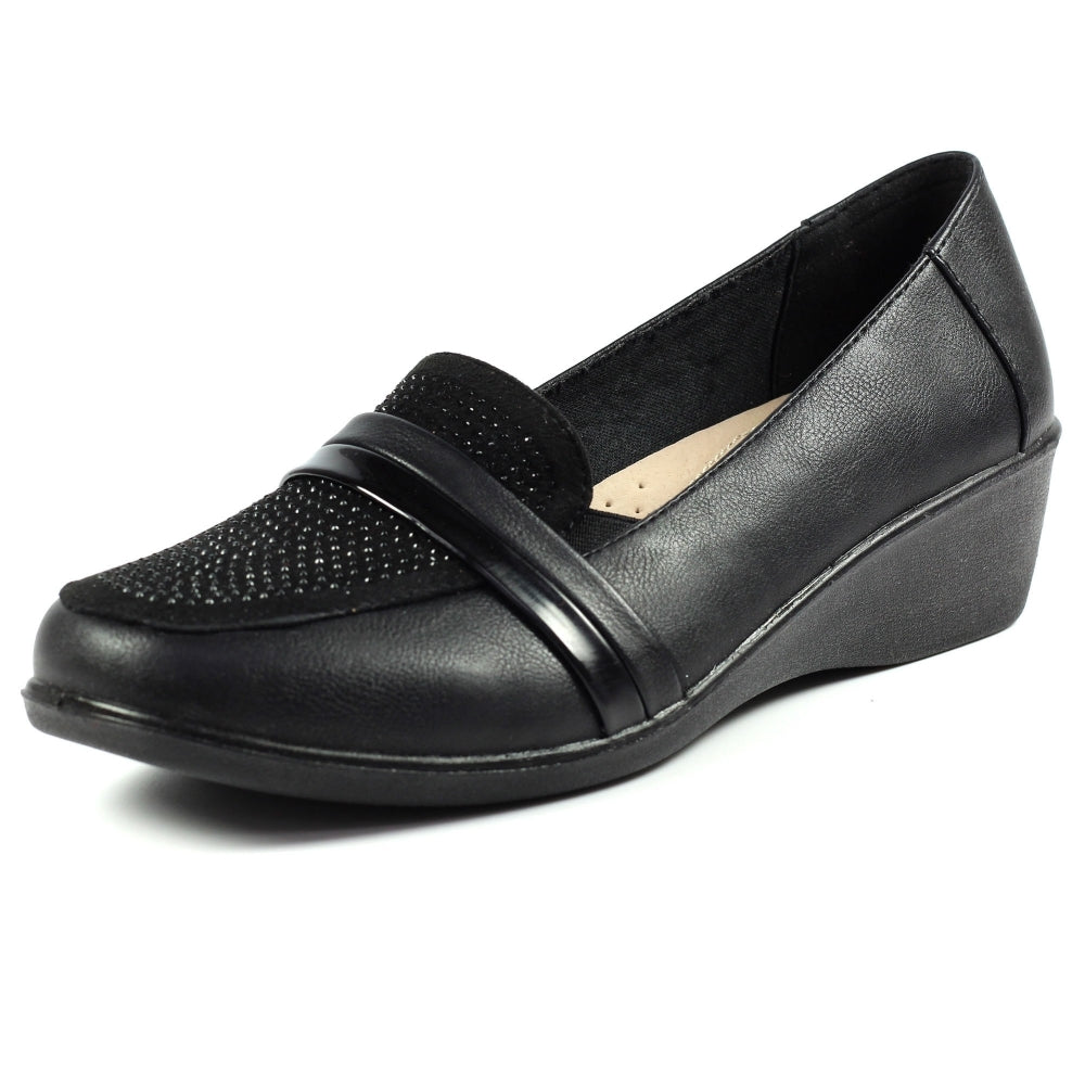 Womens Lunar Comfort Wedge Shoes Black