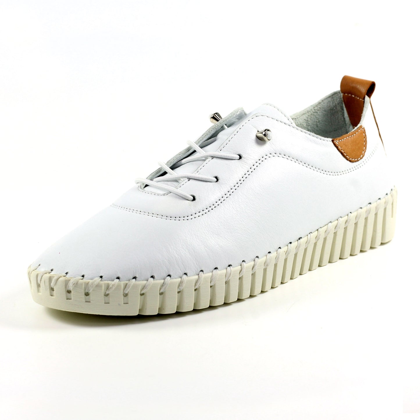 Womens Lunar Flamborough White Leather Shoes White