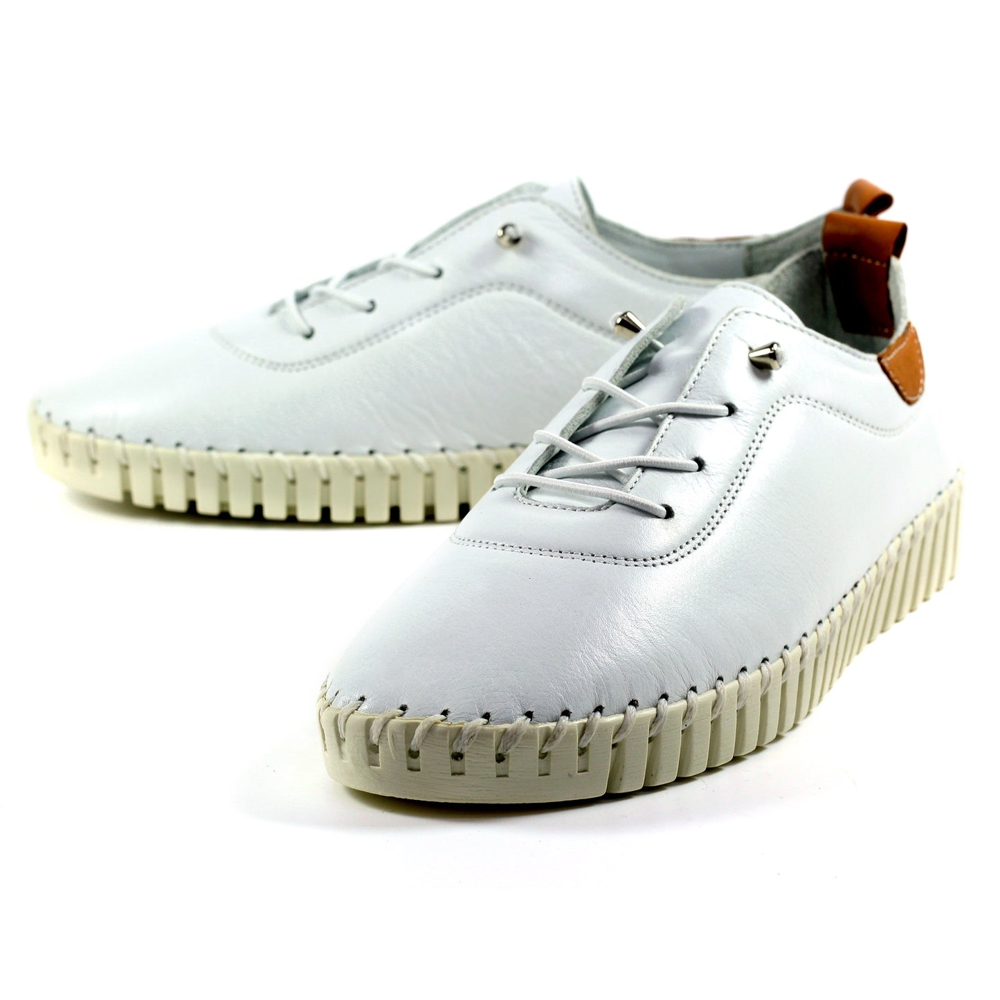 Womens Lunar Flamborough White Leather Shoes White