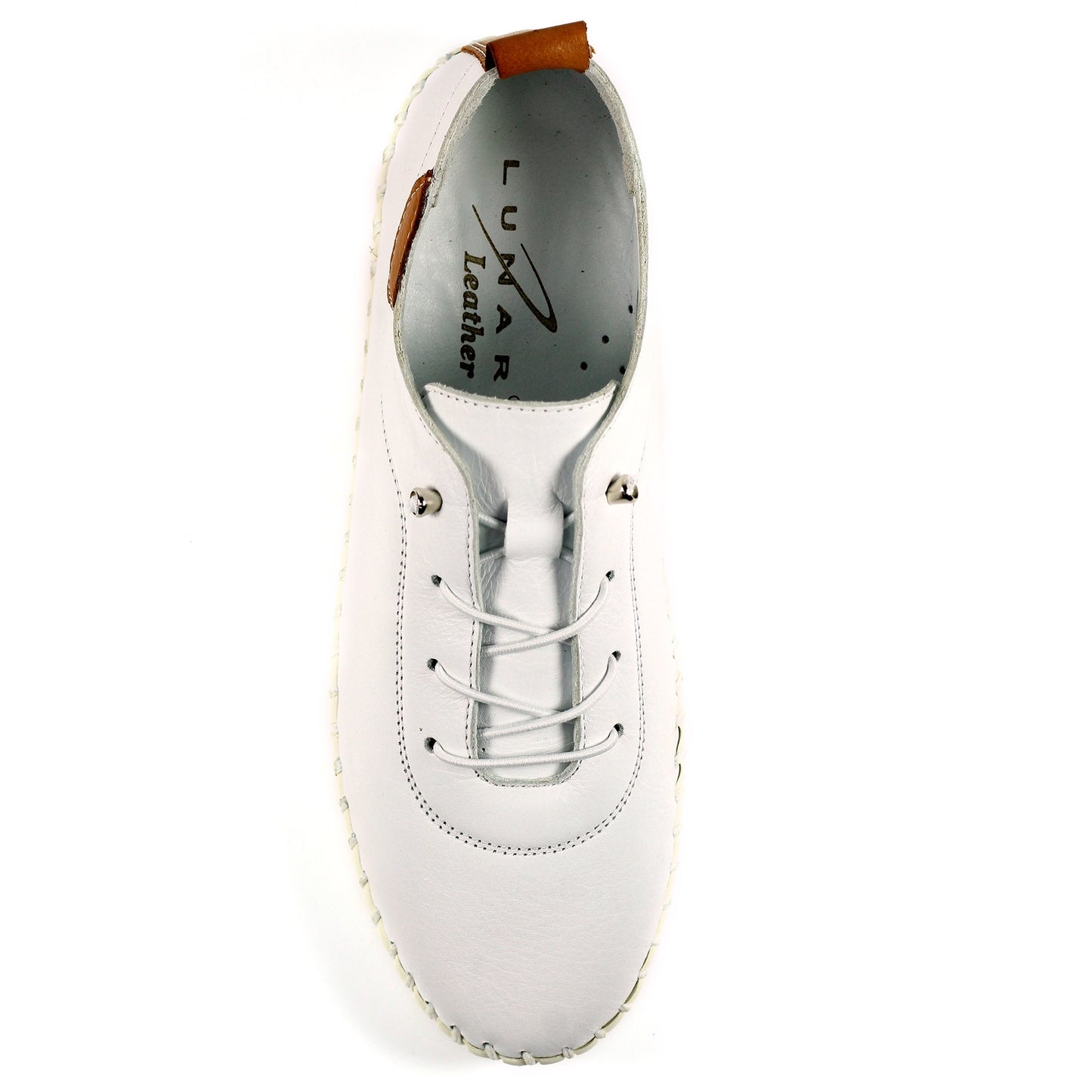 Womens Lunar Flamborough White Leather Shoes White