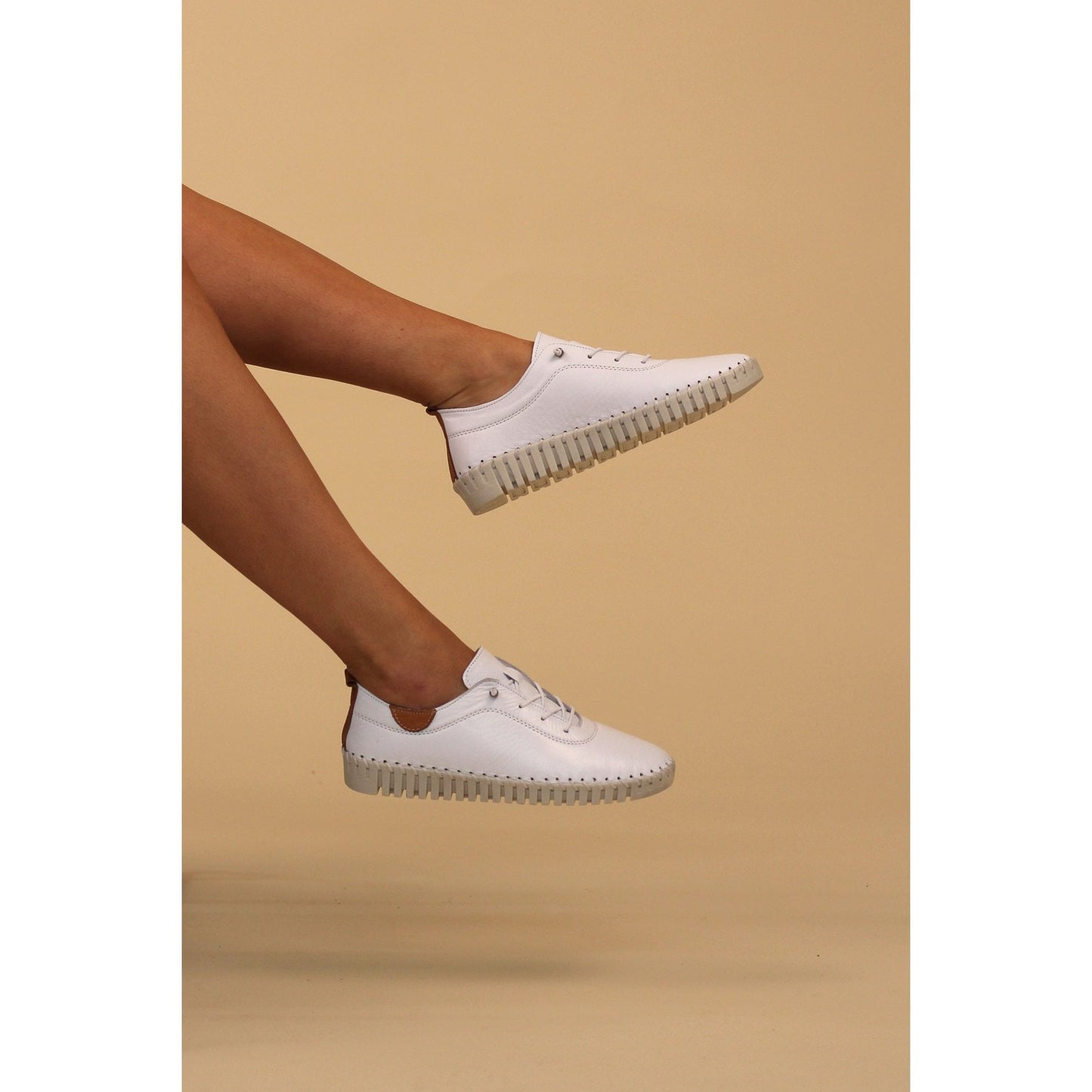 Womens Lunar Flamborough White Leather Shoes White